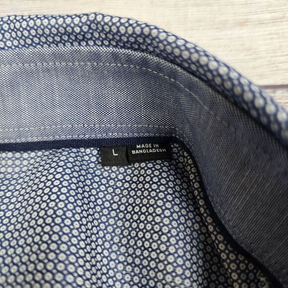 Boss Hugo Boss Geometric Mens Shirt Sz L Grey Regular Fit Button-Up Long Sleeve - Picture 8 of 10